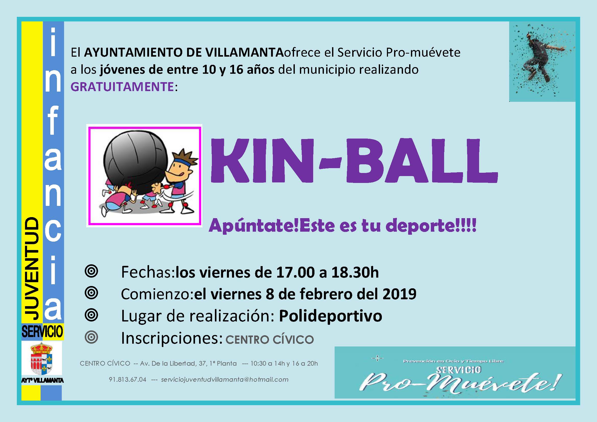 Cartel inscripicones KinBall